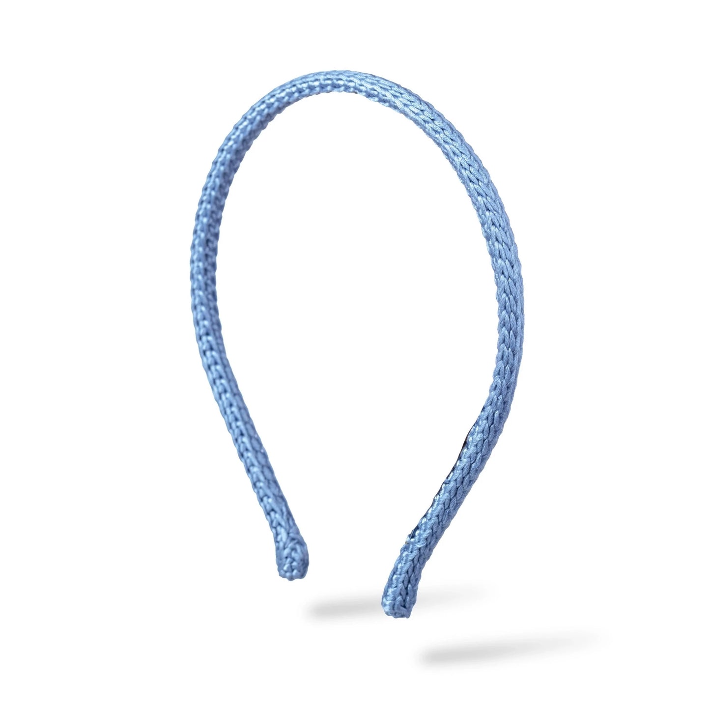 Malkiele designer, light blue silk knit headband for woman and man, the most gentle and thin, premium and sustainable, name Virgin.