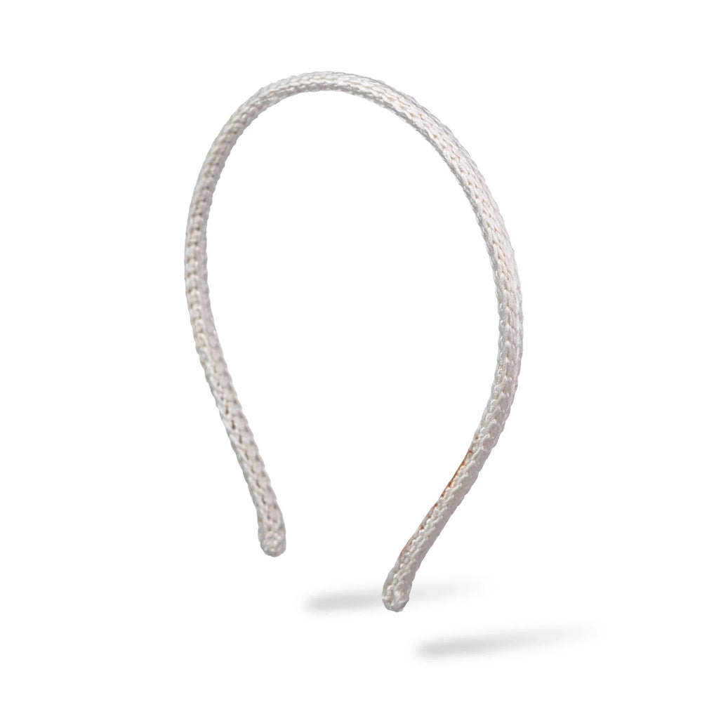 Malkiele designer, bridal white silk knit headband for woman and man, the most gentle and thin, premium and sustainable, name Virgin.