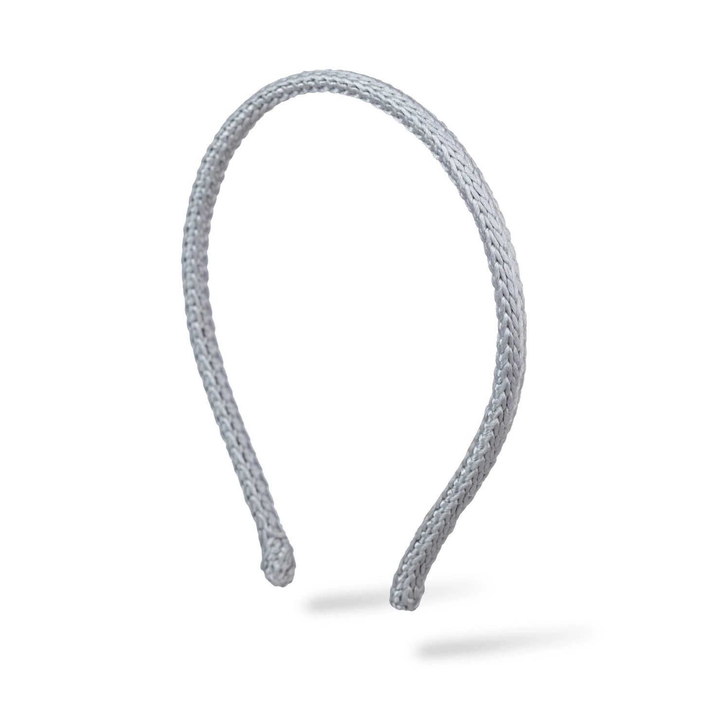 Malkiele designer, grey silk knit headband for woman and man, the most gentle and thin, premium and sustainable, name Virgin.